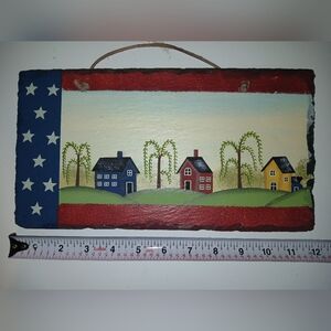 Rustic Americana Wall Art with Houses